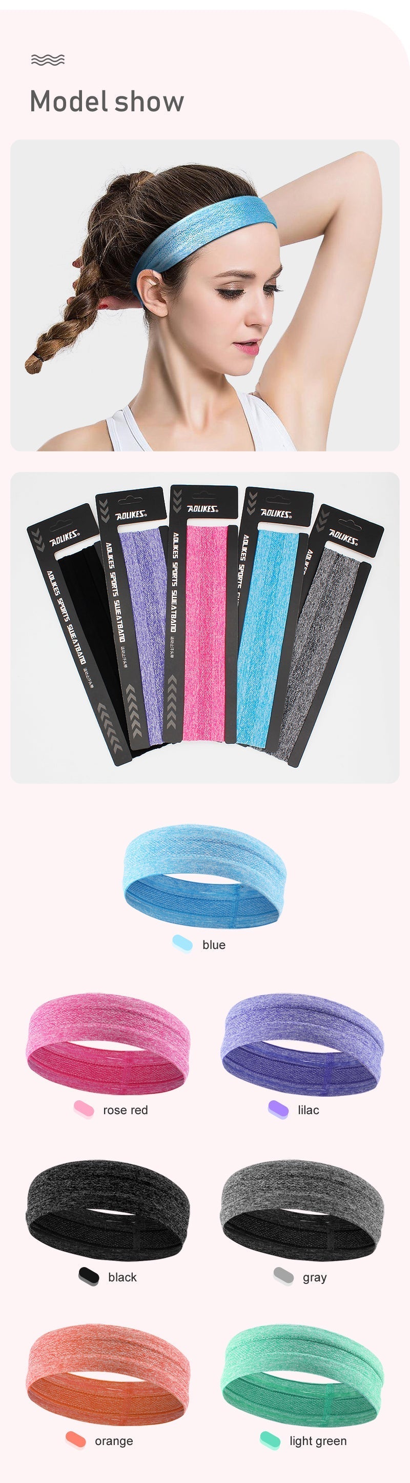 Aolikes C-2103 Non-Slip Silicone Sports Headband