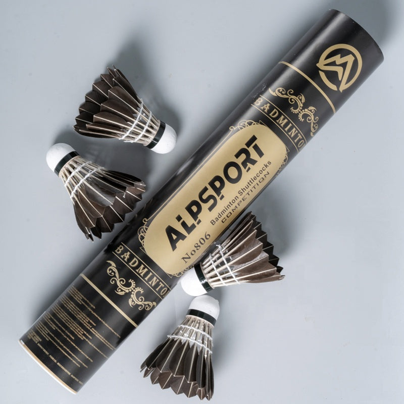 ALPSPORT 806 Shuttle Cocks [Black Goose Feather] - 12PCS