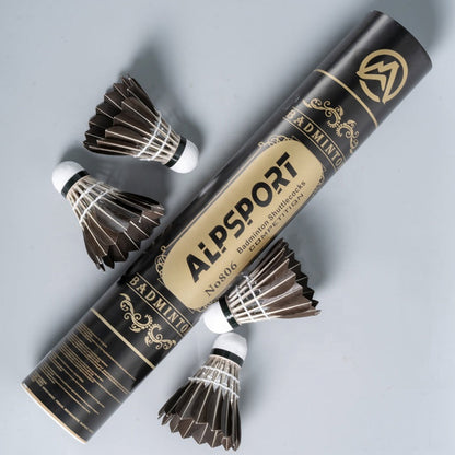 ALPSPORT 806 Shuttle Cocks [Black Goose Feather] - 12PCS
