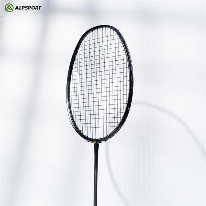 ALPSPORT BLACK XHP - ALP XHP 6U/G4  Badminton Racket With Grips [Full Carbon Fiber]- 1 PC BLACK