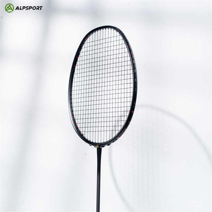 ALPSPORT BLACK XHP - ALP XHP 6U/G4  Badminton Racket With Grips [Full Carbon Fiber]- 1 PC BLACK