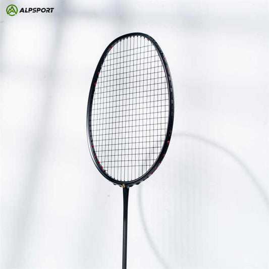 ALPSPORT BLACK XHP - ALP XHP 6U/G4  Badminton Racket With Grips [Full Carbon Fiber]- 1 PC BLACK