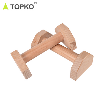 TOPKO Wooden Push-up Bar [Sturdy Grip]