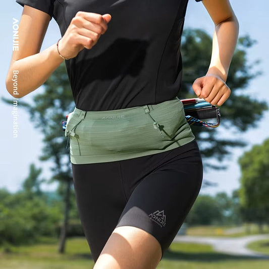 AONIJIE W8116 Sports Waist bag with Bib Number Holder - GREEN