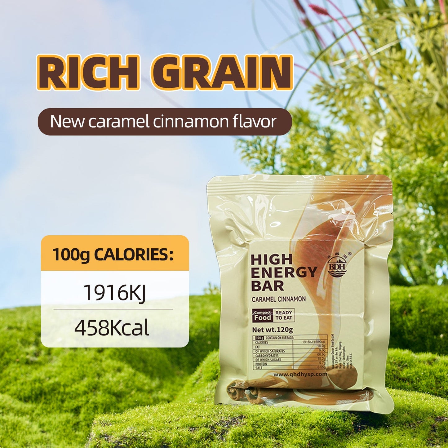 High Energy Bar 120g Exp. Date 2045 - CARAMEL CINNAMON