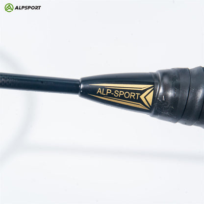 ALPSPORT BLACK XHP - ALP XHP 6U/G4  Badminton Racket With Grips [Full Carbon Fiber]- 1 PC BLACK