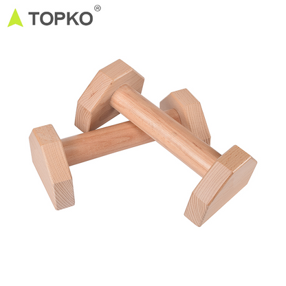 TOPKO Wooden Push-up Bar [Sturdy Grip]