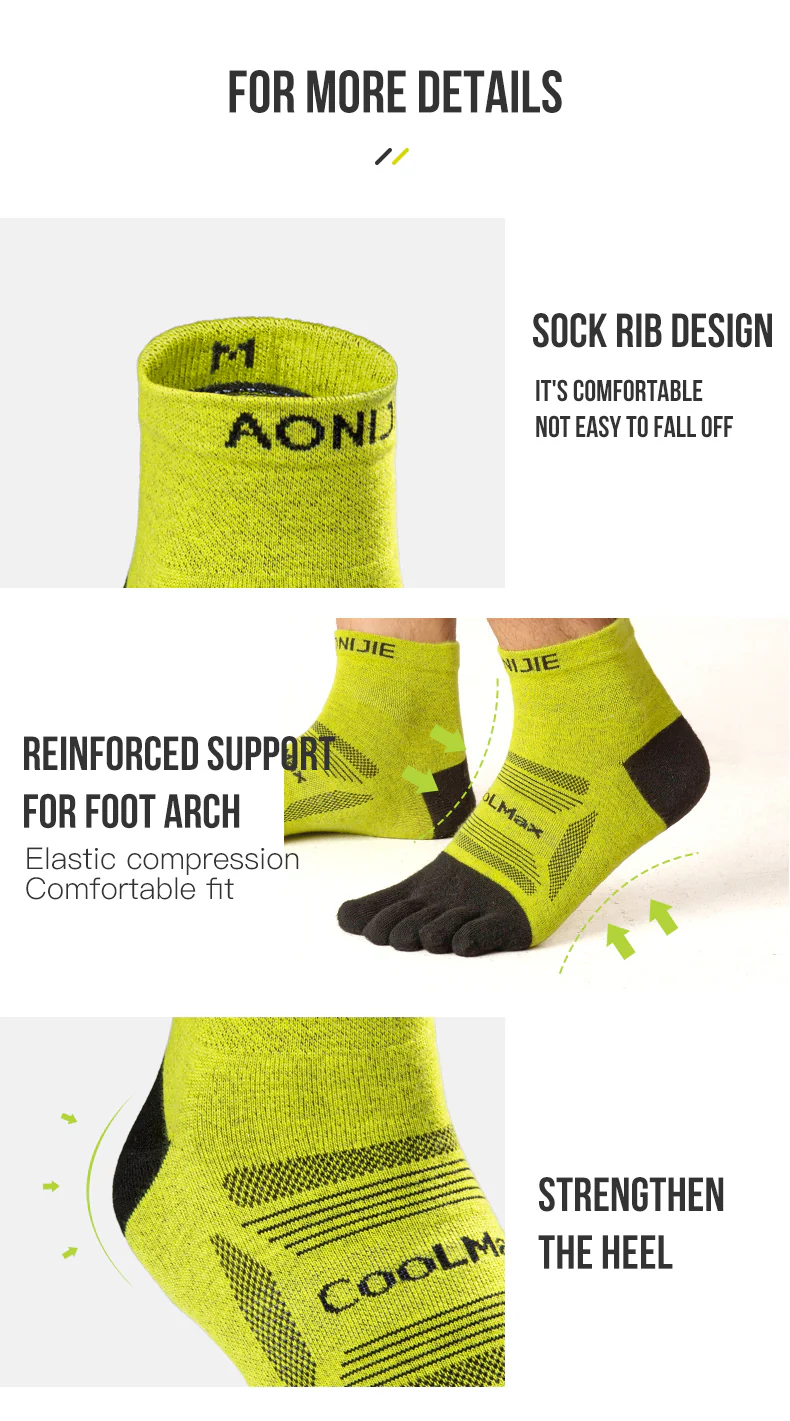 AONIJIE E4840 Sports Five Finger Socks [3 pairs]