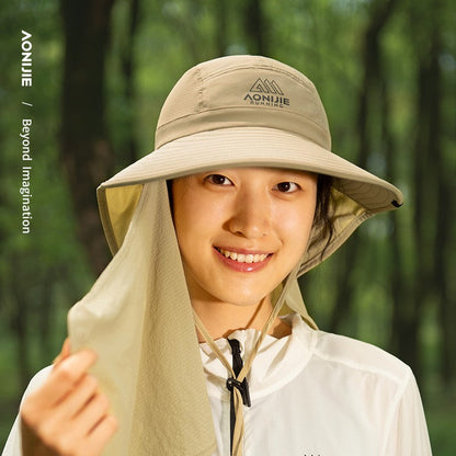 AONIJIE E4627 Long Brim Shawl Sports Hat - KHAKI