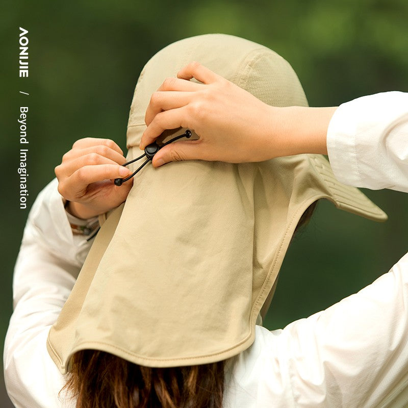 AONIJIE E4627 Long Brim Shawl Sports Hat - KHAKI