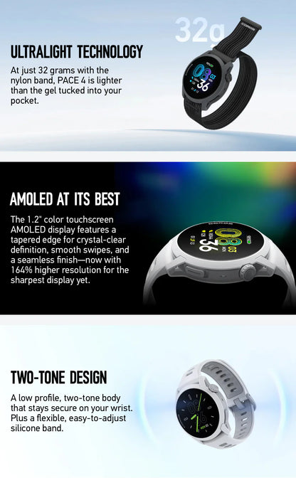 COROS PACE 4 GPS Sports Watch [Ultralight AMOLED GPS]