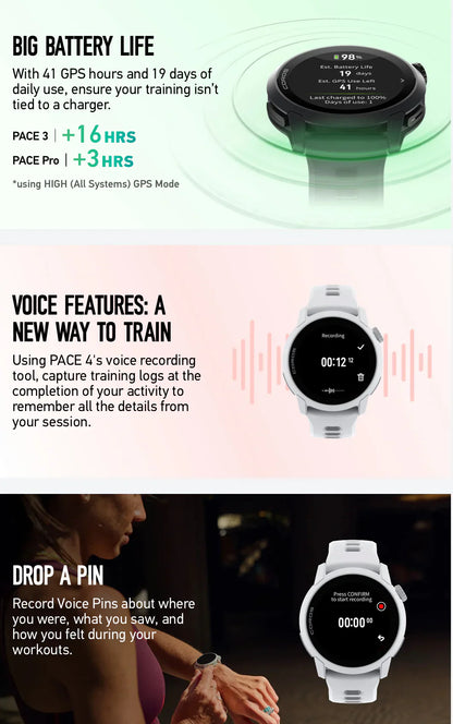 COROS PACE 4 GPS Sports Watch [Ultralight AMOLED GPS]