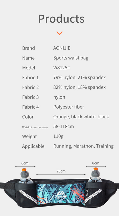 Aonijie W8125 Sports Waist Bag/Running Belt Bag  - ORANGE