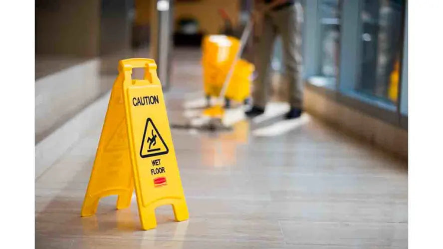 RUBBERMAID YELLOW Stable Safety Sign With Wet Floor Symbol