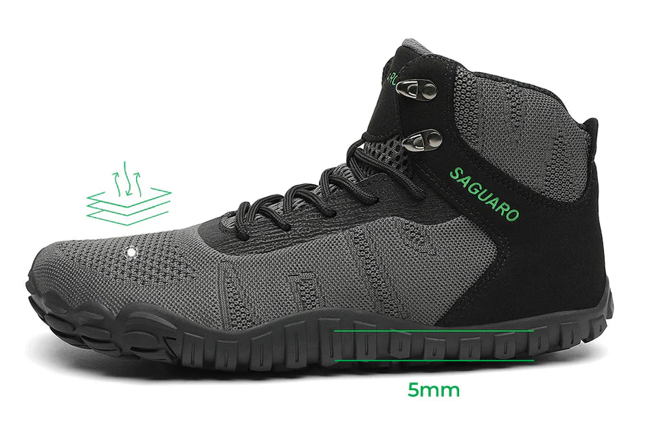Saguaro VITALITY V - Barefoot Minimalist Hiking Shoes - BLACK