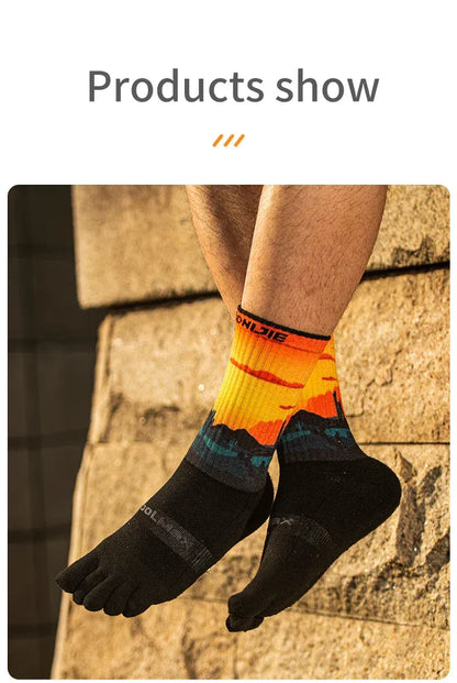 AONIJIE E4843 Calf Sports Toe Socks [DESSERT]