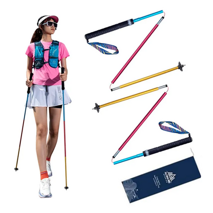 AONIJIE E4201 120cm Ultralight Collapsible Carbon Fiber Hiking Poles [2 PCS] - RAINBOW