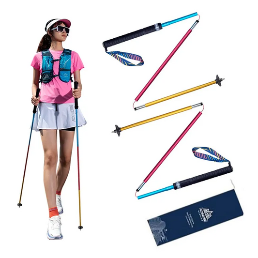 AONIJIE E4201 120cm Ultralight Collapsible Carbon Fiber Hiking Poles [2 PCS] - RAINBOW