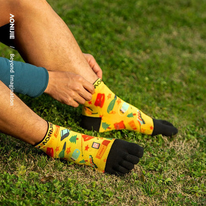 AONIJIE E4842 Sports Quick Drying Split Toe Socks 3 Pairs - LARGE