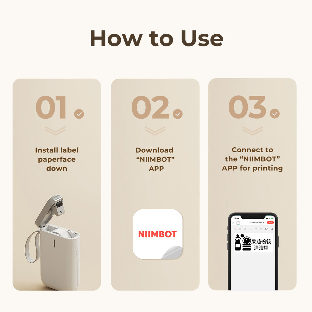 NIIMBOT [ D11/D110/D101/H1S ] Printable Thermal Label Sticker Paper - White 12-15mm