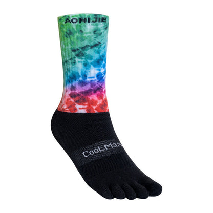 AONIJIE E4843 Calf Sports Toe Socks [TIE-DYE]