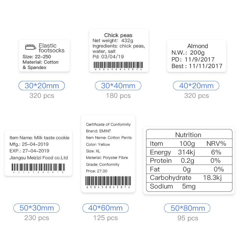 NIIMBOT [ B21/B1/B3S ] Printable Thermal Label Sticker Paper - White 20-50mm