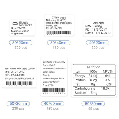 NIIMBOT [ B21/B1/B3S ] Printable Thermal Label Sticker Paper - White 20-50mm