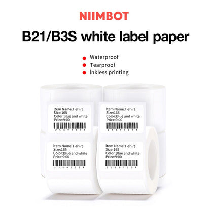 NIIMBOT [ B21/B1/B3S ] Printable Thermal Label Sticker Paper - White 20-50mm