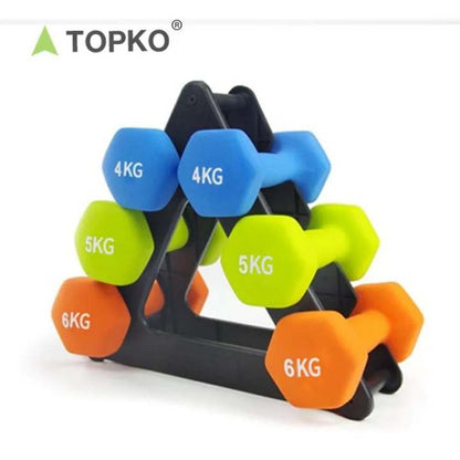 TOPKO Dumbbell Set [Hex design / Neoprene Coated]
