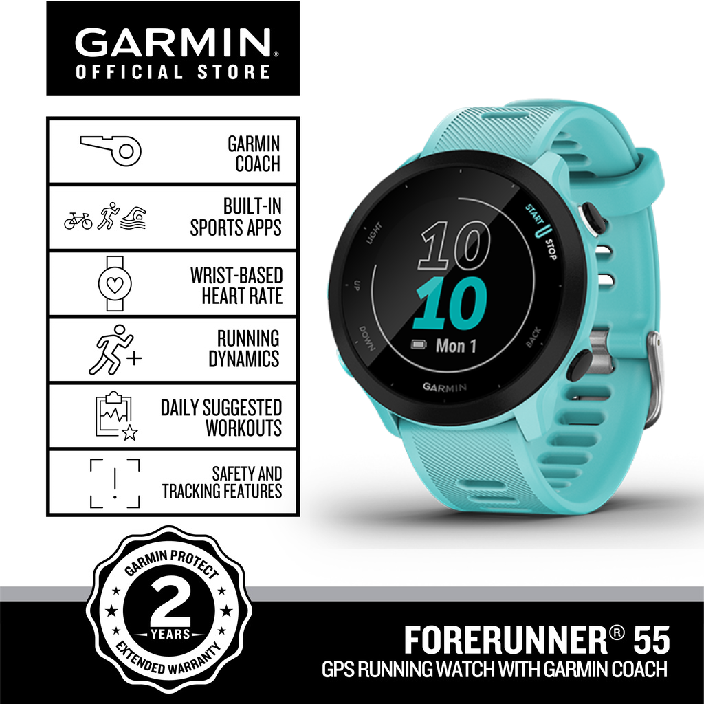 GARMIN Forerunner 55 GPS Running Smartwatch [Up to 14 days of battery life]