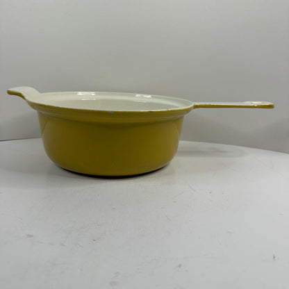 Happiness YELLOW ENAMELED CAST IRON SAUTE/SAUCE PAN - 37 x 19 x 9cm / 3.1kg