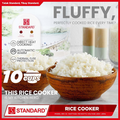 STANDARD Rice Cooker (1.8L/10 Cups) - SRC-1.8