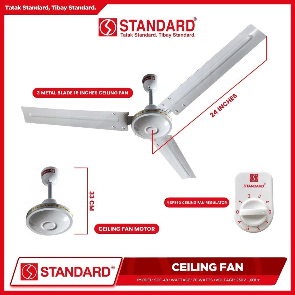 STANDARD Ceiling Fan 48" (Diameter Metal Blade) - SCF-48