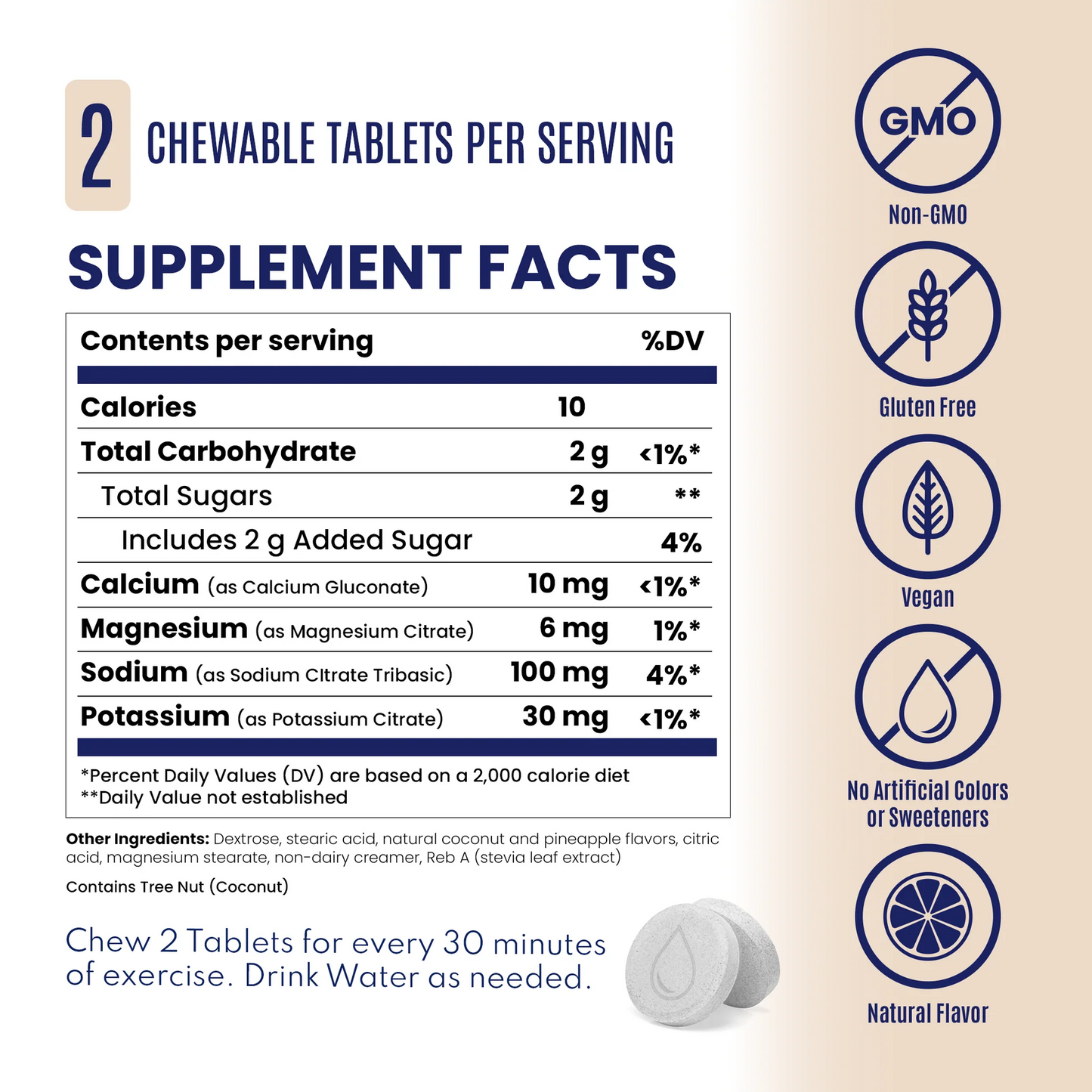 SaltStick Electrolyte FastChews [Coconut Pineapple] - Packet of 10Tablets