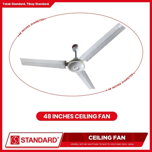 STANDARD Ceiling Fan 48" (Diameter Metal Blade) - SCF-48