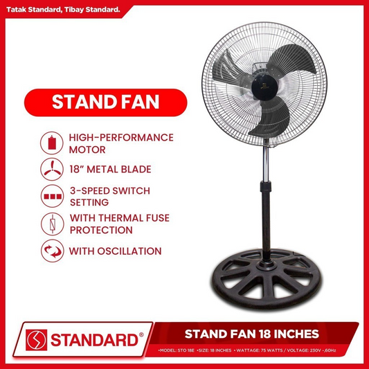 STANDARD Stand Fan 18" (Metal Fan Blade) - STO 18E