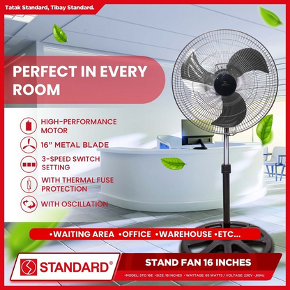STANDARD Stand  Fan 16" (Metal Blade) - STO 16E