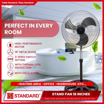 STANDARD Stand Fan 18" (Metal Fan Blade) - STO 18E