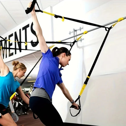 TOPKO Adjustable Suspension Trainer Straps [Resistance Training] - YELLOW & BLACK