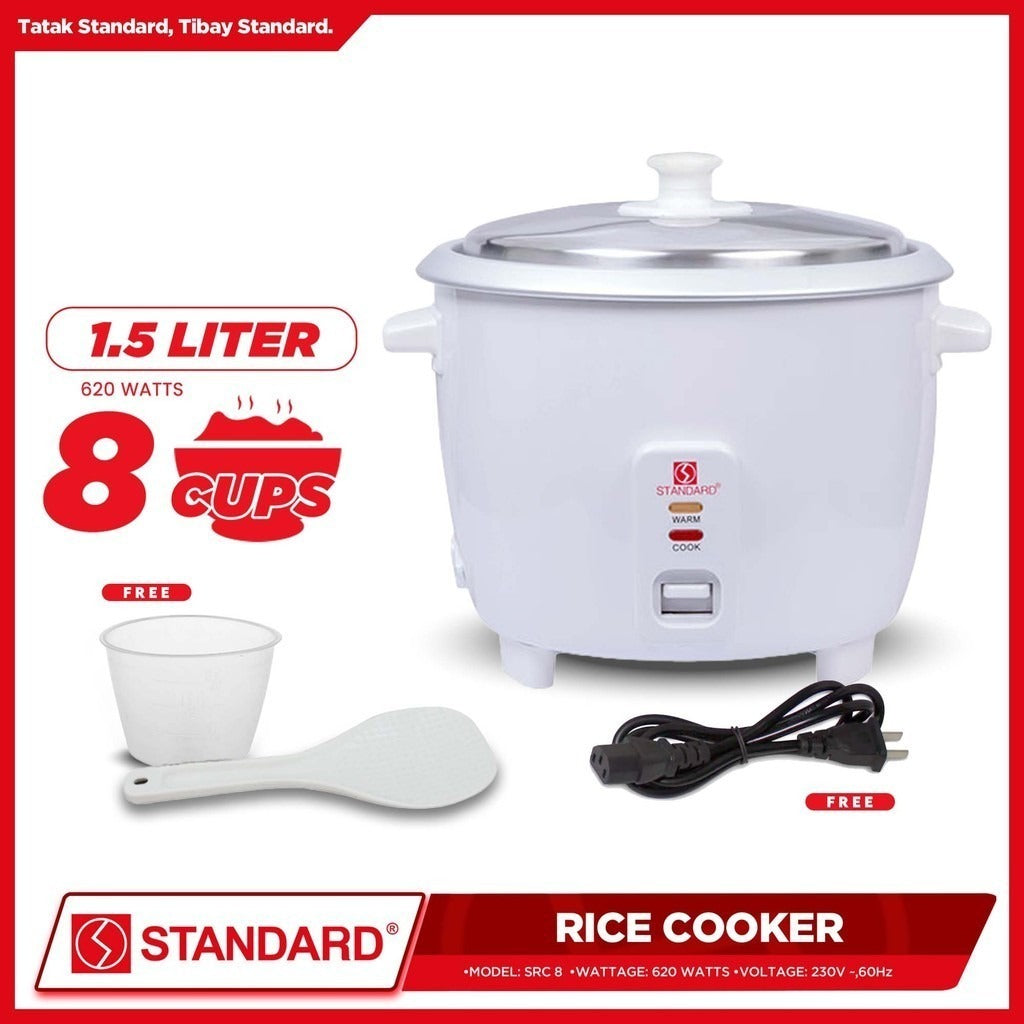 STANDARD Rice Cooker( 1.5L) - PLAIN WHITE - SRC 8