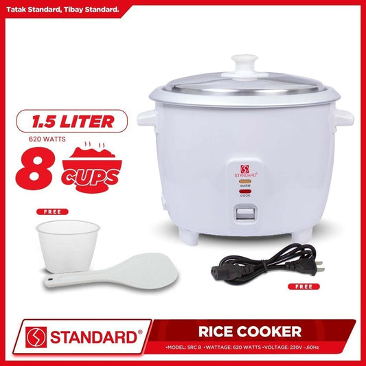 STANDARD Rice Cooker( 1.5L) - PLAIN WHITE - SRC 8