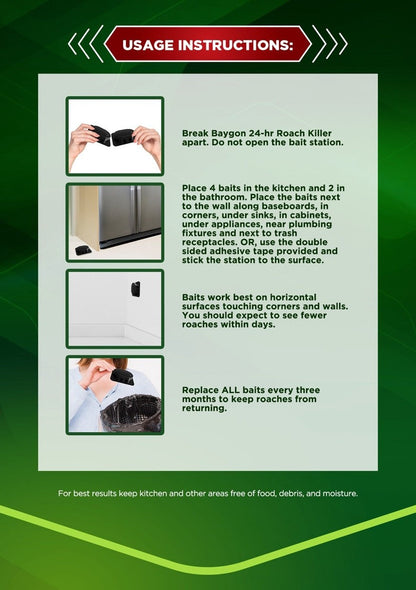 BAYGON 24-Hour Cockroach Killer [6's x 3 Packs]