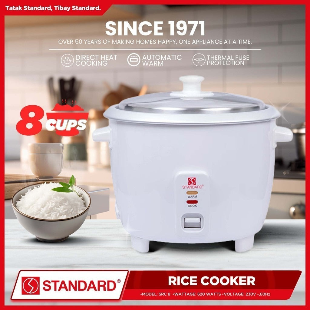 STANDARD Rice Cooker( 1.5L) - PLAIN WHITE - SRC 8