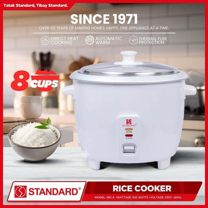 STANDARD Rice Cooker( 1.5L) - PLAIN WHITE - SRC 8