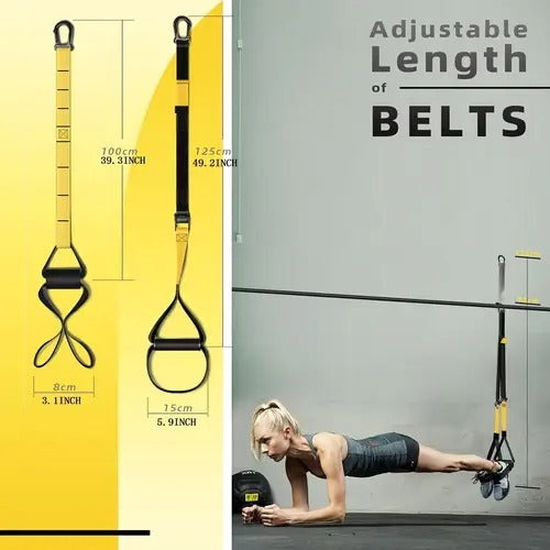 TOPKO Adjustable Suspension Trainer Straps [Resistance Training] - YELLOW & BLACK