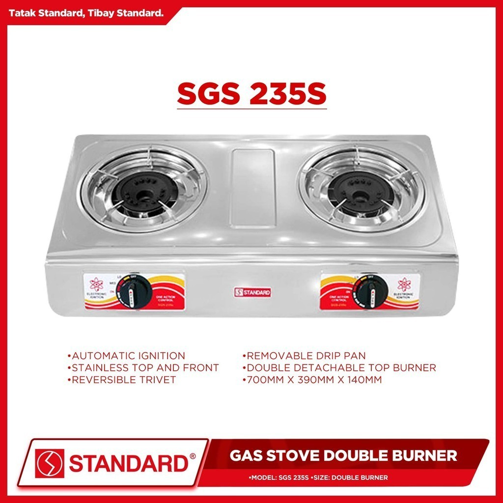 STANDARD Gas Stove Double Burner LPG - BURNER ONLY- SGS 235S