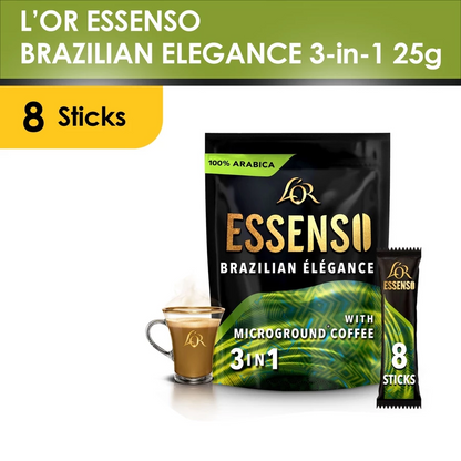 1 CASE LO'R ESSENSO Brazilian Instant 3in1 Coffee (24 PACKS of 25g x 8sticks)