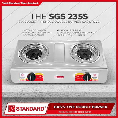 STANDARD Gas Stove Double Burner LPG - BURNER ONLY- SGS 235S