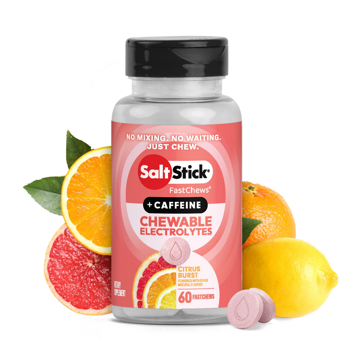 Saltstick Electrolyte Fastchews ( Citrus Burst ) - Bottles of 60 Chewable Tablets
