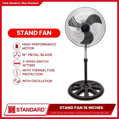 STANDARD Stand  Fan 16" (Metal Blade) - STO 16E